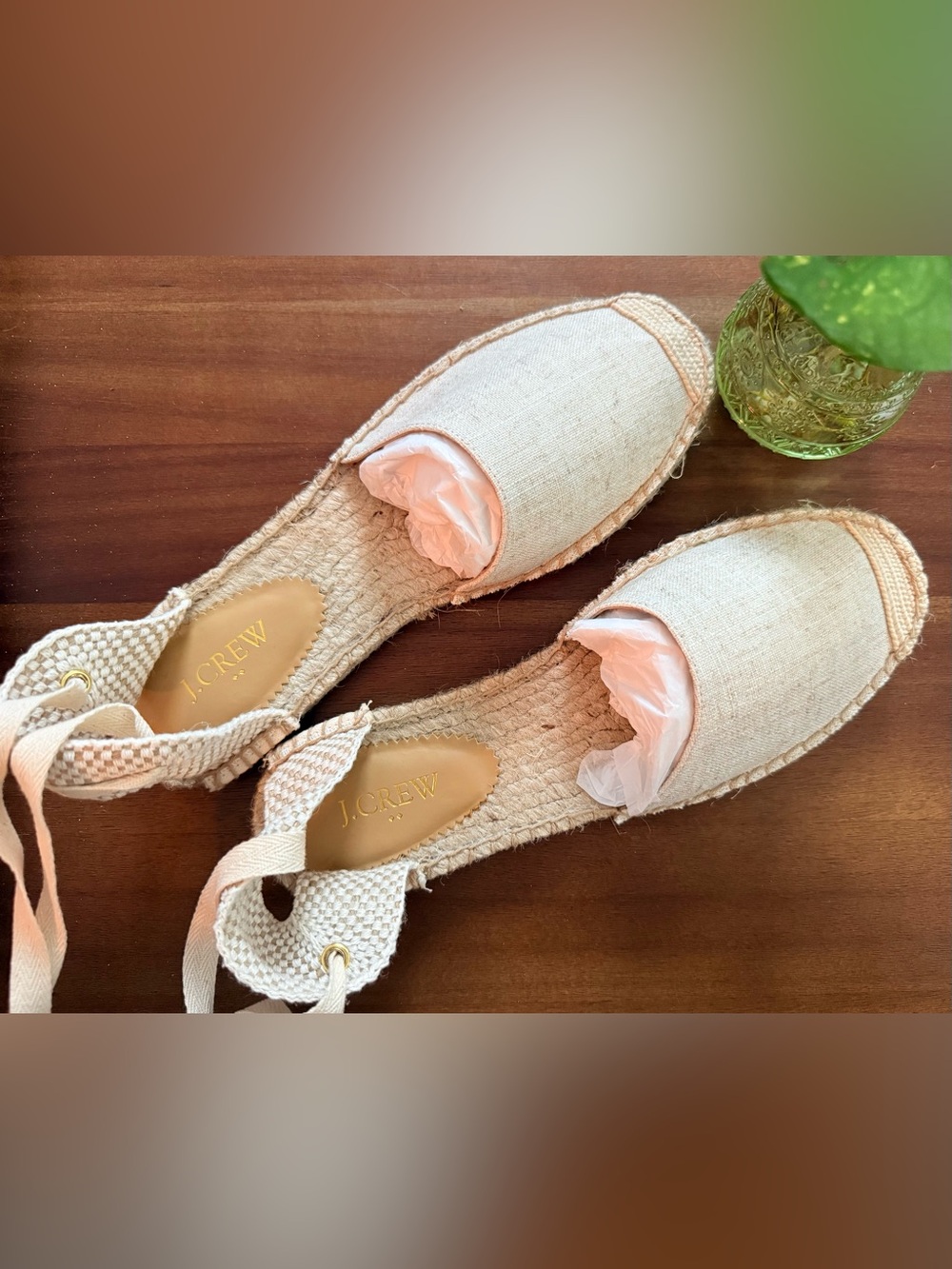 NIB J. Crew Women's Cream Espadrilles with Wrap